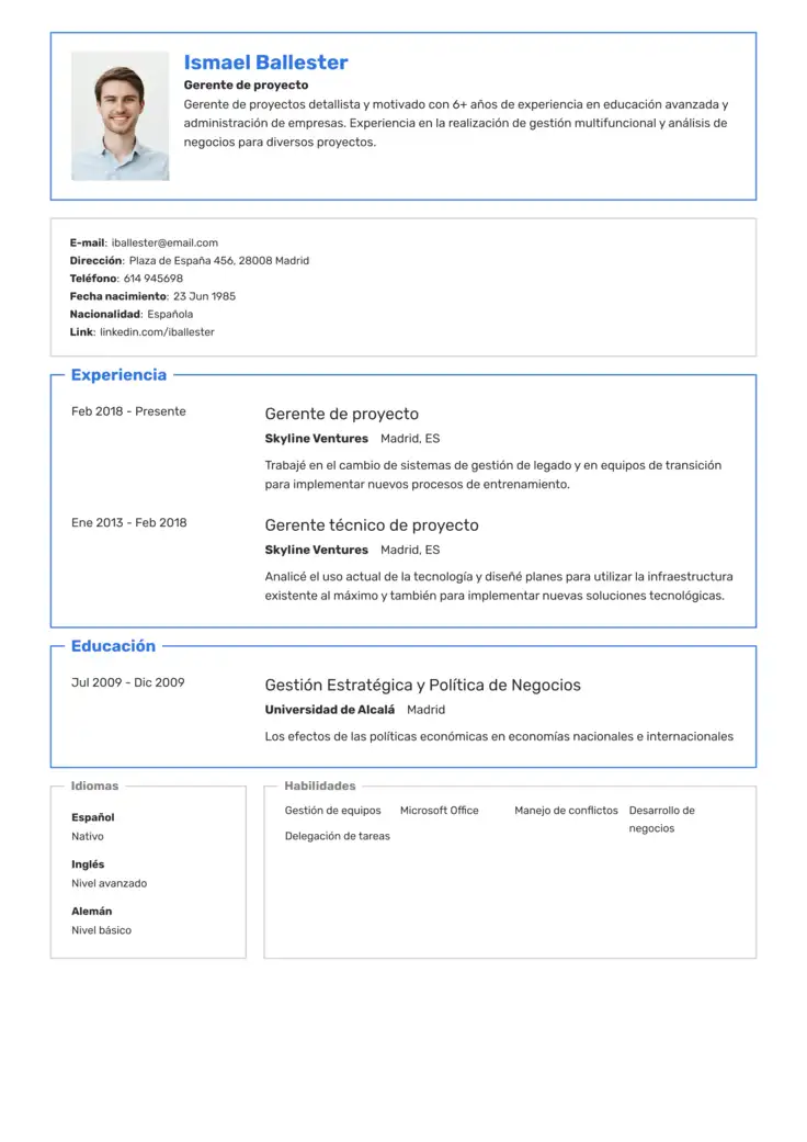 CV template Illinois