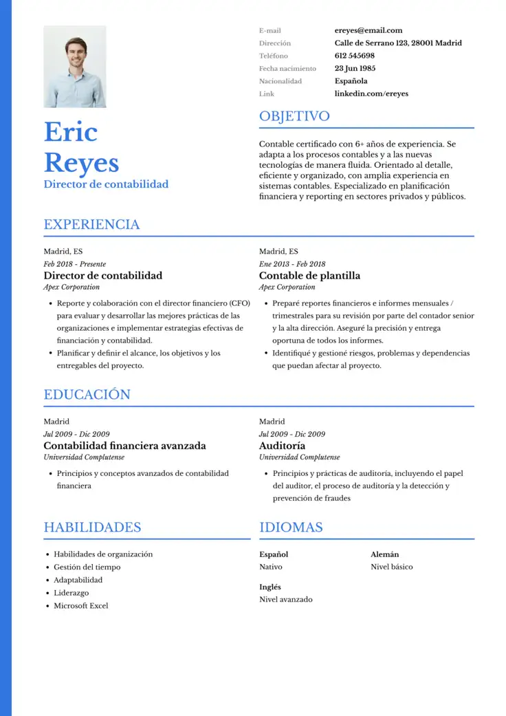 CV template Praga